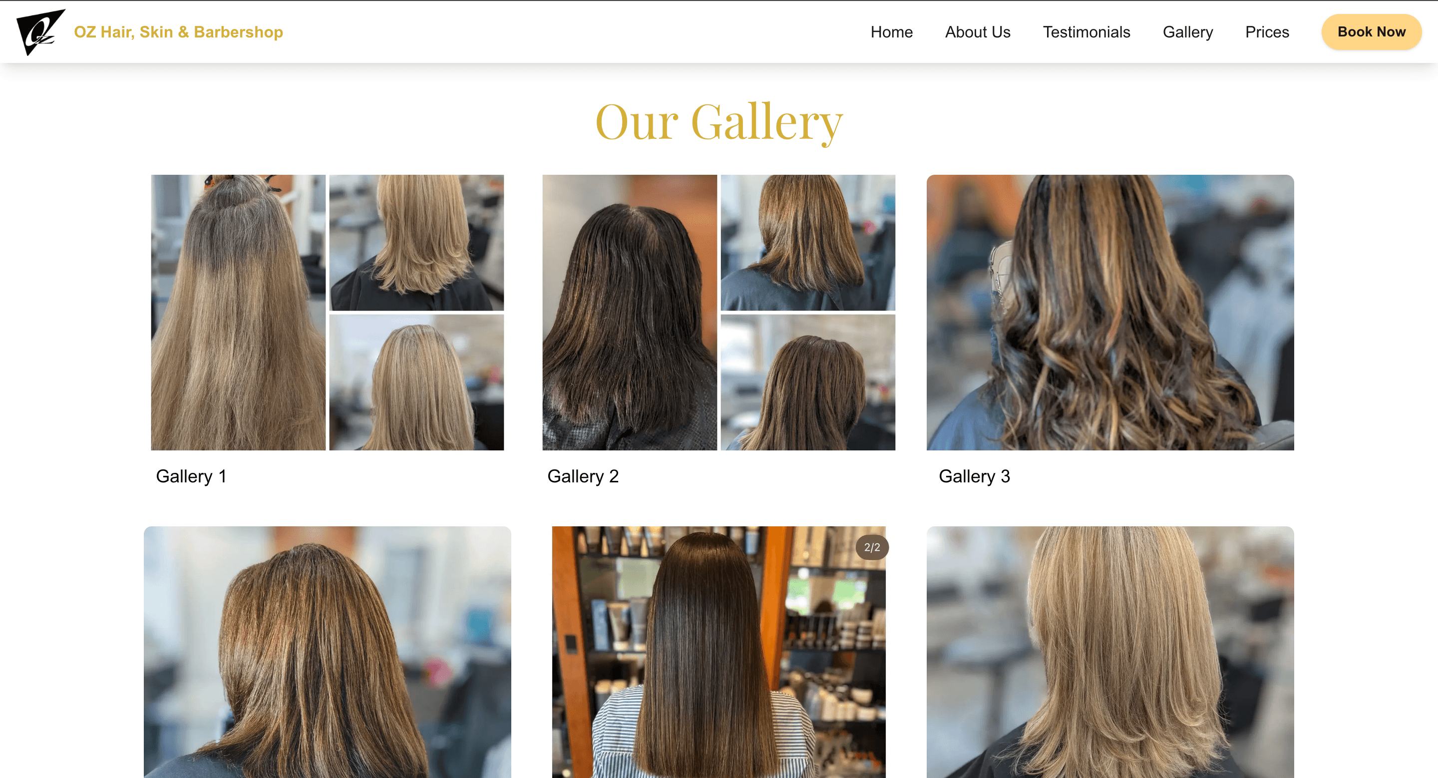 OZ Hair and Skin Square booking flow with real-time availability